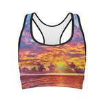 Maldives Sunset Print Women's Sports Bra