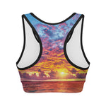 Maldives Sunset Print Women's Sports Bra