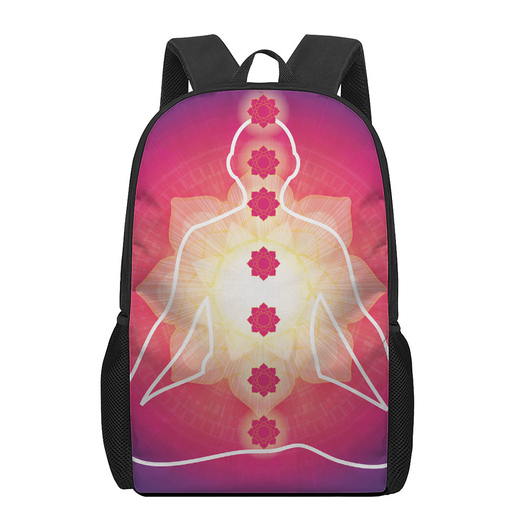 Mandala Chakras Aura Print 17 Inch Backpack