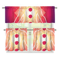 Mandala Chakras Aura Print 3 Piece Kitchen Curtains