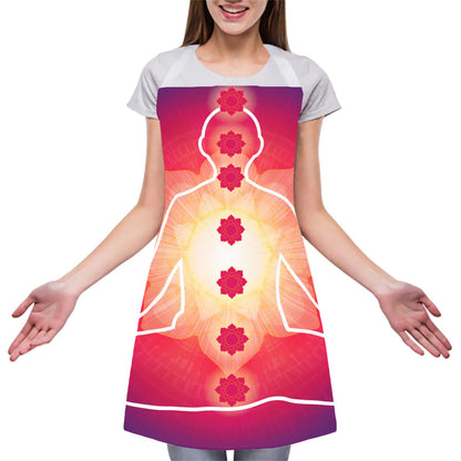 Mandala Chakras Aura Print Adjustable Apron