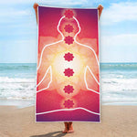 Mandala Chakras Aura Print Beach Towel