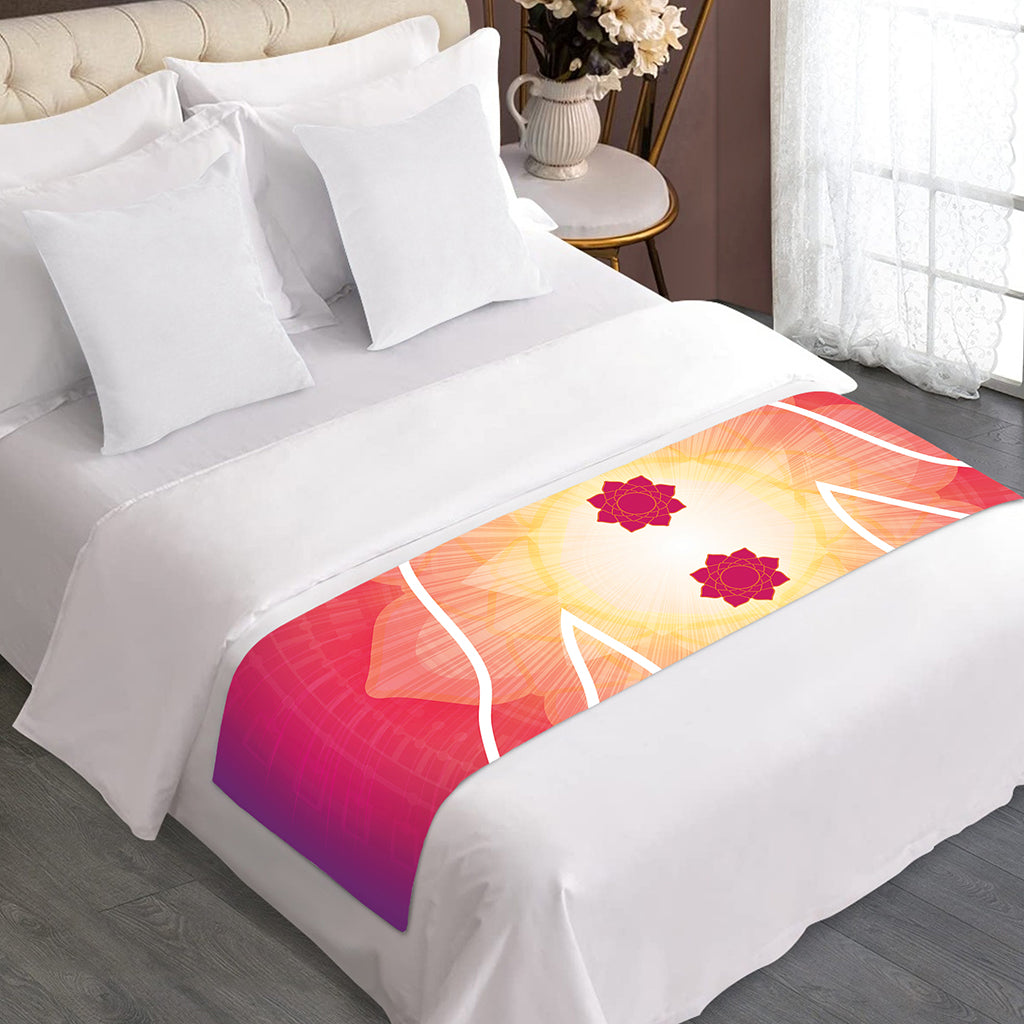 Mandala Chakras Aura Print Bed Runner