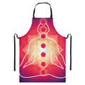 Mandala Chakras Aura Print Bib Apron With Pocket