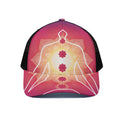 Mandala Chakras Aura Print Black Mesh Trucker Hat