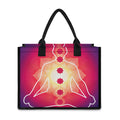 Mandala Chakras Aura Print Canvas Tote Bag