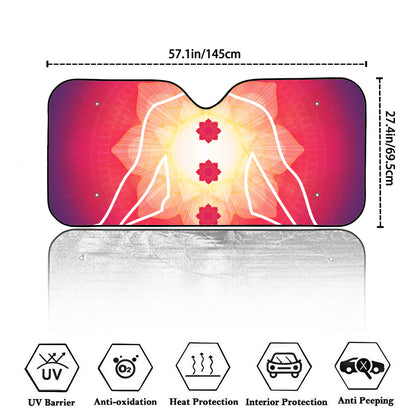 Mandala Chakras Aura Print Car Windshield Sun Shade