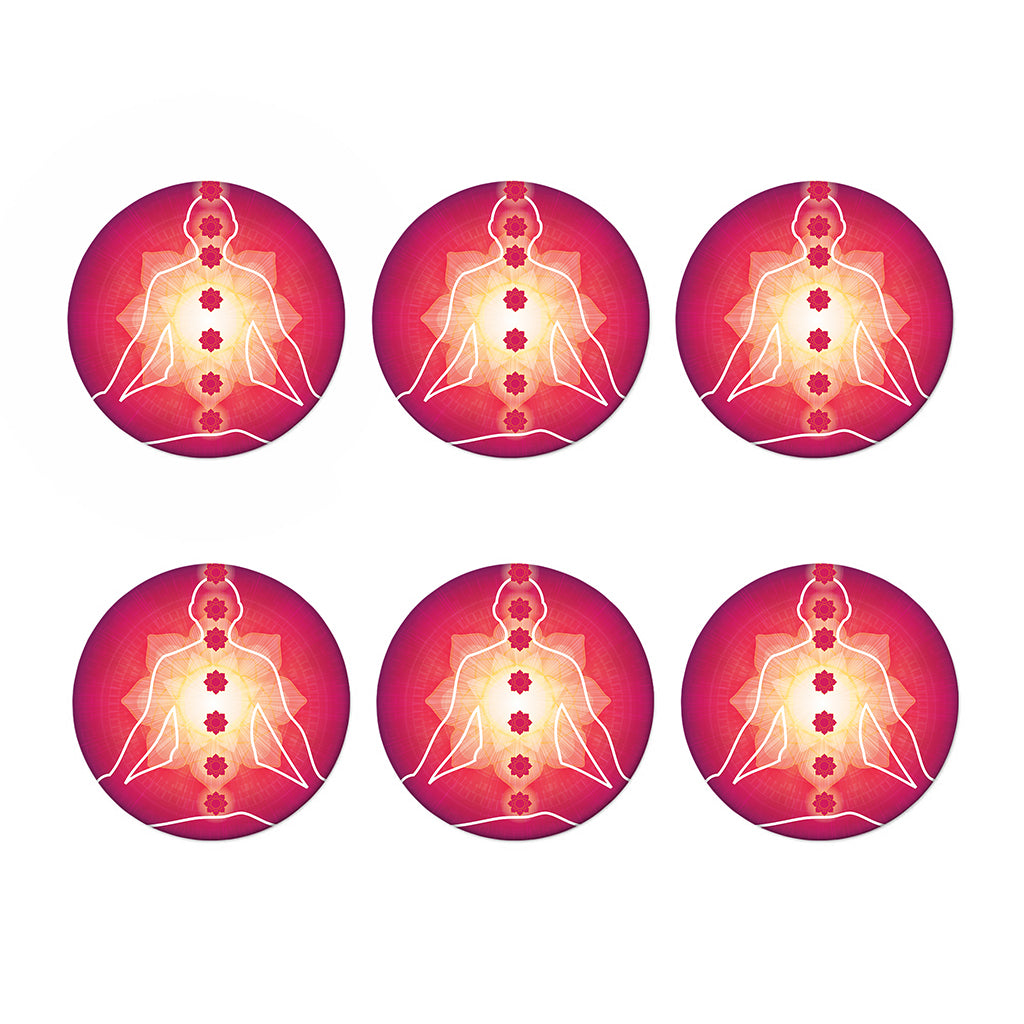 Mandala Chakras Aura Print Coaster Set