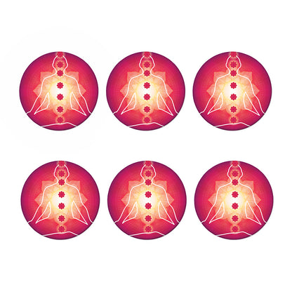 Mandala Chakras Aura Print Coaster Set