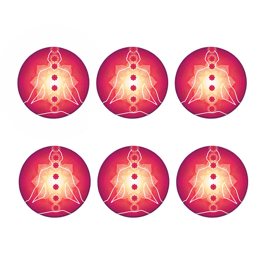 Mandala Chakras Aura Print Coaster Set