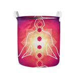 Mandala Chakras Aura Print Collapsible Laundry Basket