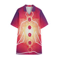 Mandala Chakras Aura Print Cotton Hawaiian Shirt