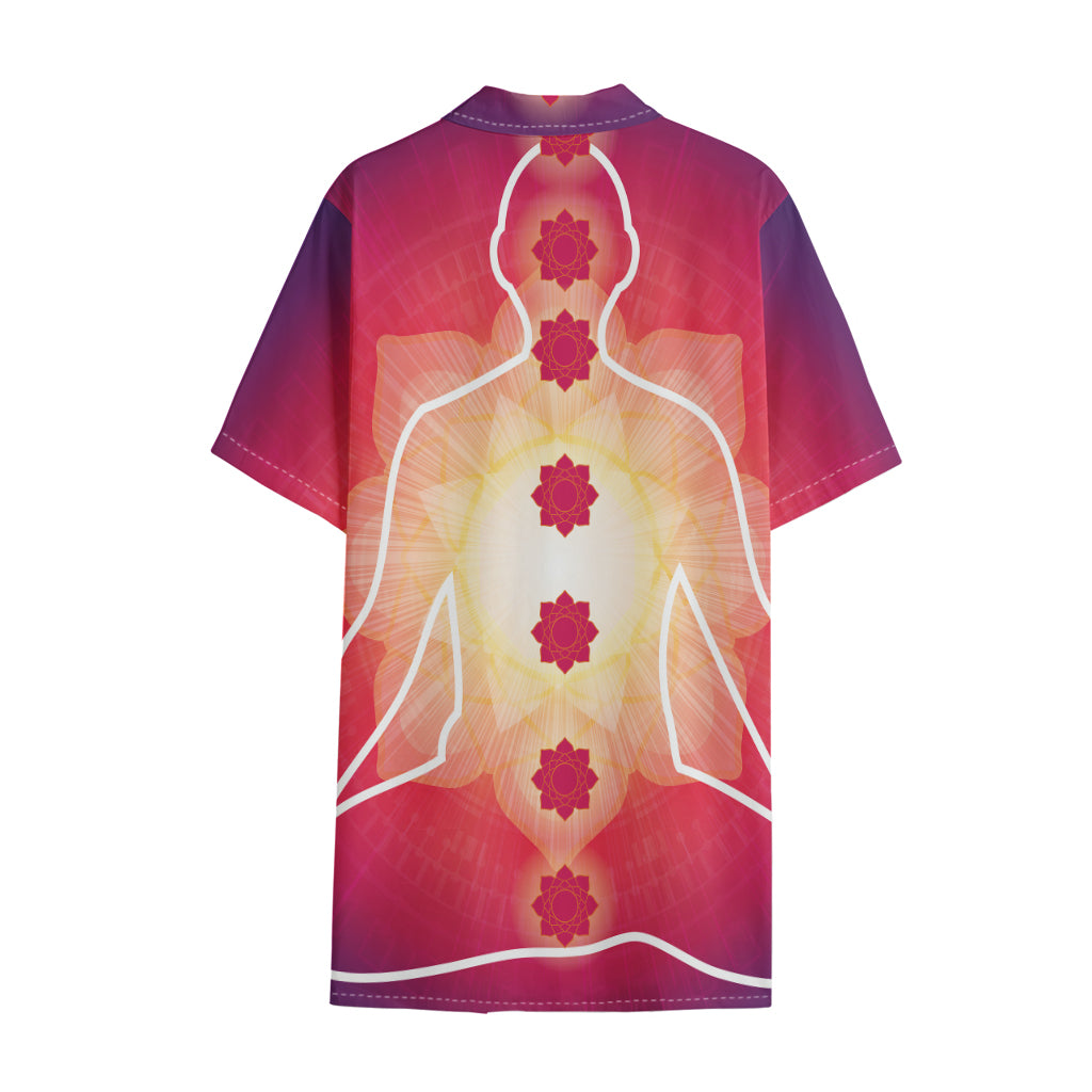 Mandala Chakras Aura Print Cotton Hawaiian Shirt