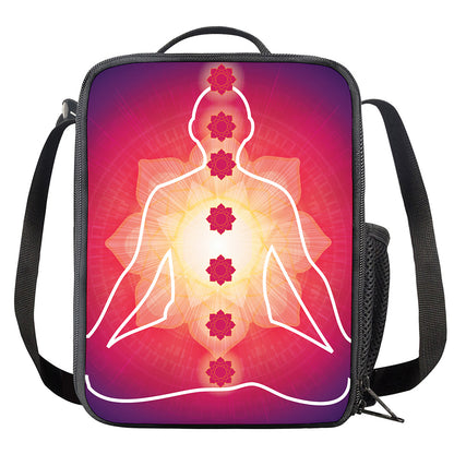 Mandala Chakras Aura Print Crossbody Lunch Bag