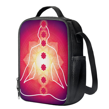 Mandala Chakras Aura Print Crossbody Lunch Bag