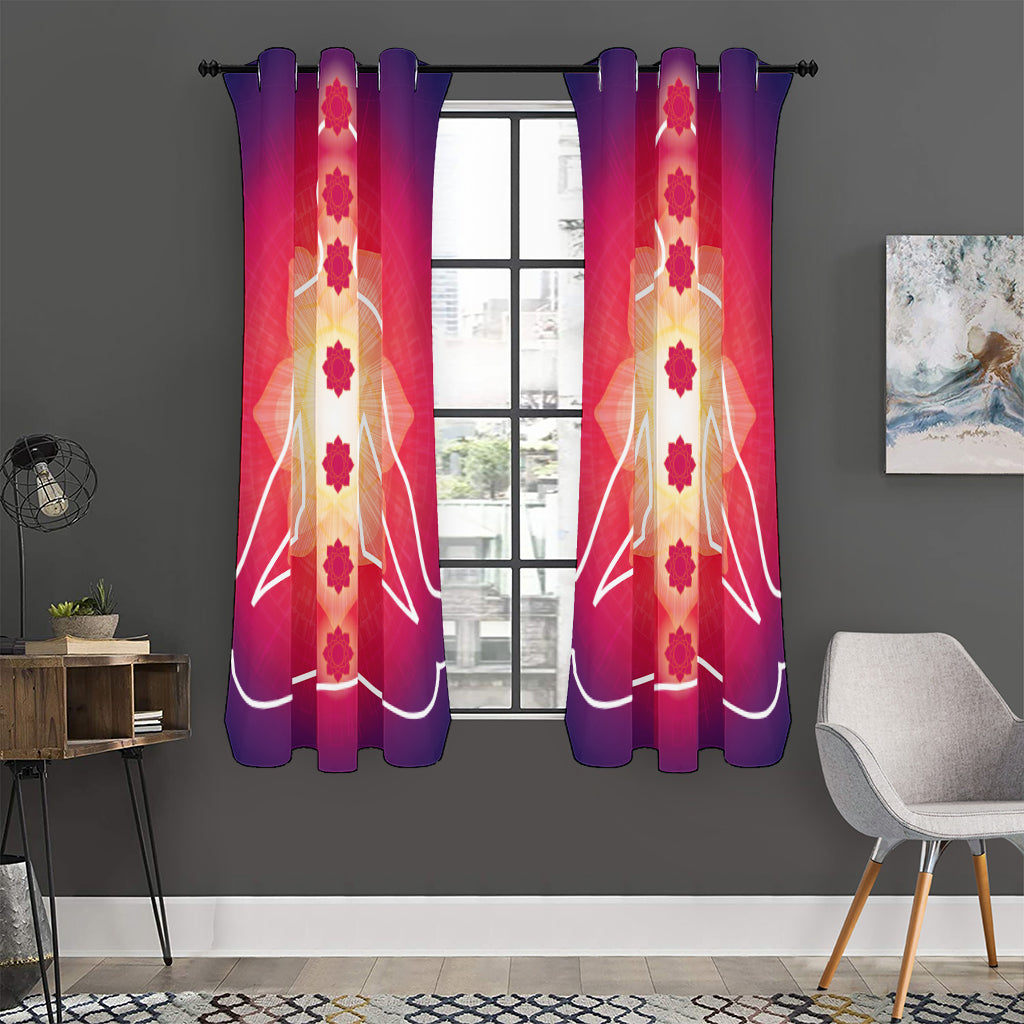 Mandala Chakras Aura Print Curtain
