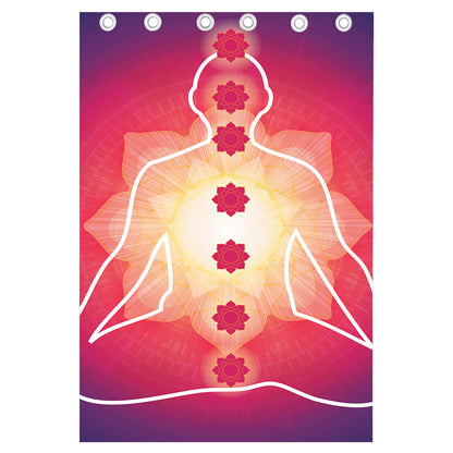 Mandala Chakras Aura Print Curtain