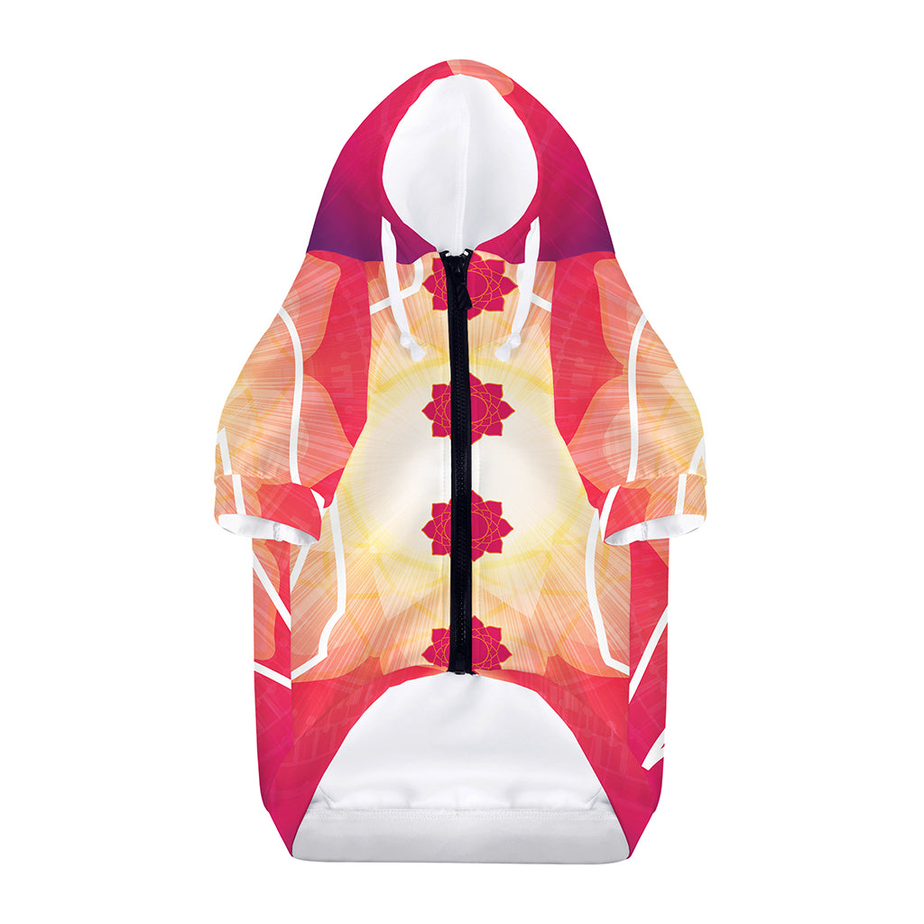 Mandala Chakras Aura Print Dog Zip Up Hoodie