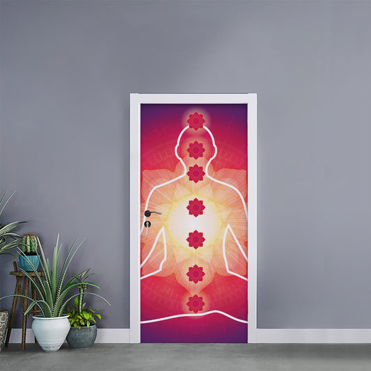 Mandala Chakras Aura Print Door Sticker