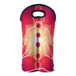 Mandala Chakras Aura Print Double Neoprene Wine Tote