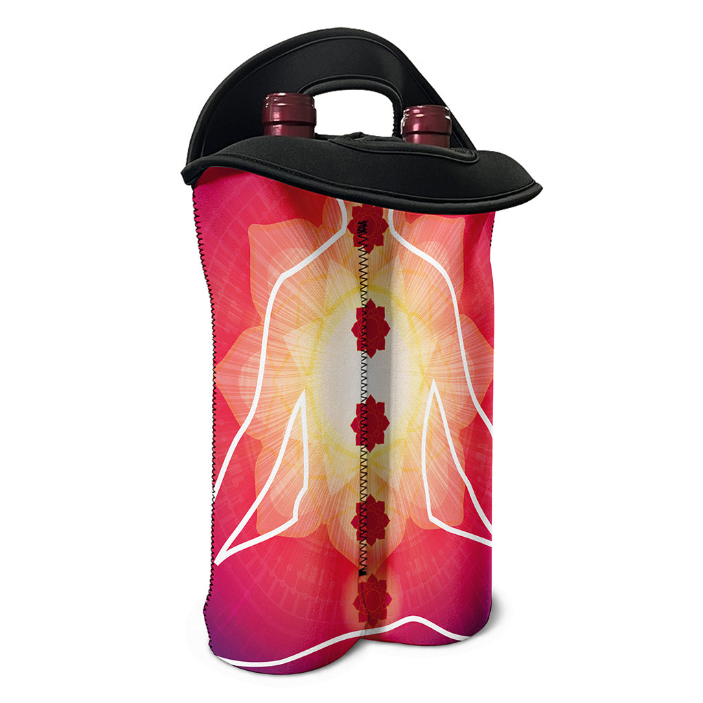 Mandala Chakras Aura Print Double Neoprene Wine Tote