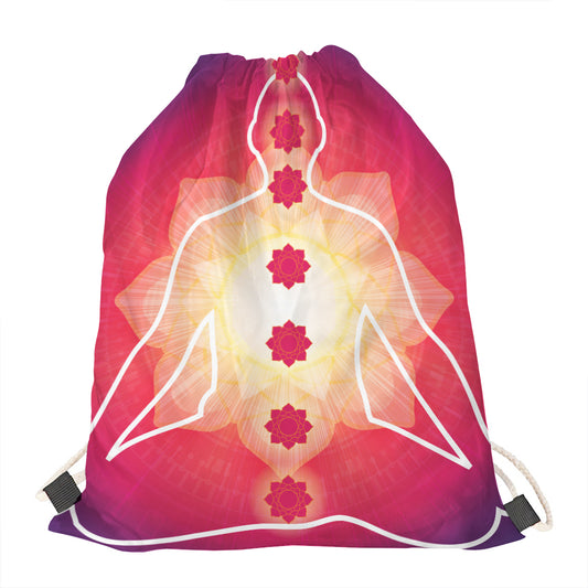 Mandala Chakras Aura Print Drawstring Bag