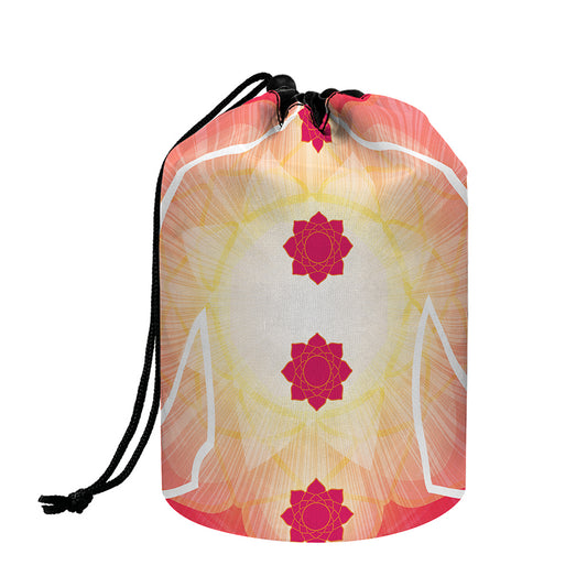 Mandala Chakras Aura Print Drawstring Makeup Bag