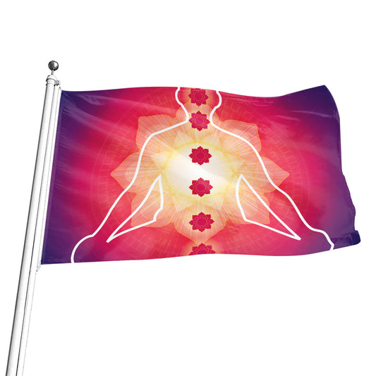 Mandala Chakras Aura Print Flag