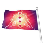 Mandala Chakras Aura Print Flag