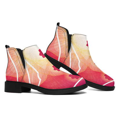 Mandala Chakras Aura Print Flat Ankle Boots