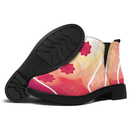 Mandala Chakras Aura Print Flat Ankle Boots