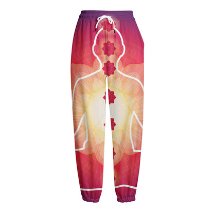 Mandala Chakras Aura Print Fleece Lined Knit Pants