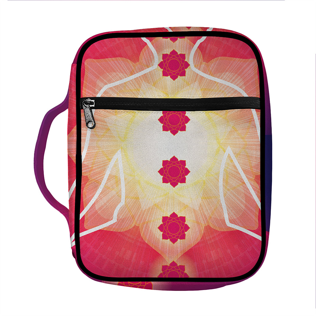 Mandala Chakras Aura Print Front Pocket Bible Bag