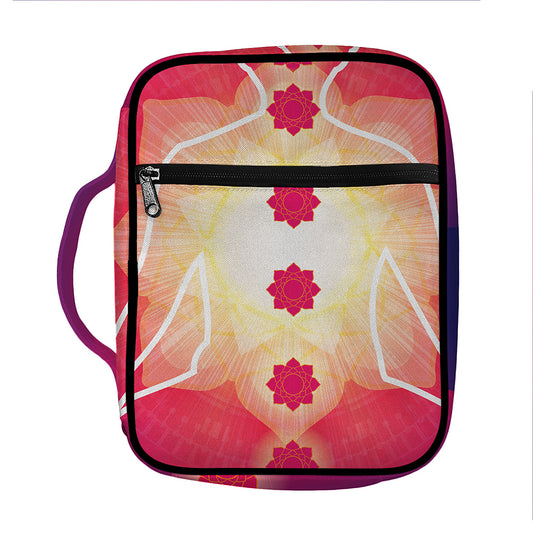 Mandala Chakras Aura Print Front Pocket Bible Bag
