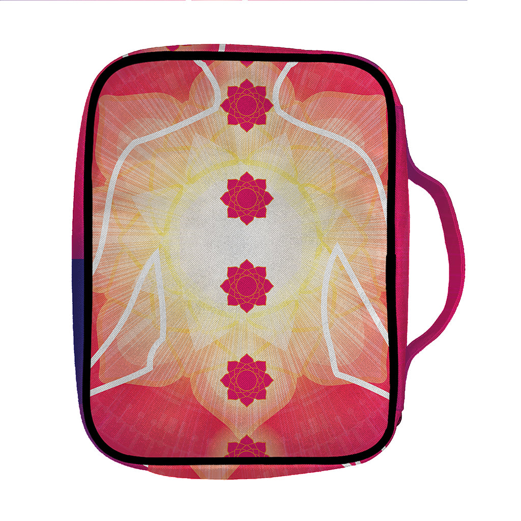 Mandala Chakras Aura Print Front Pocket Bible Bag