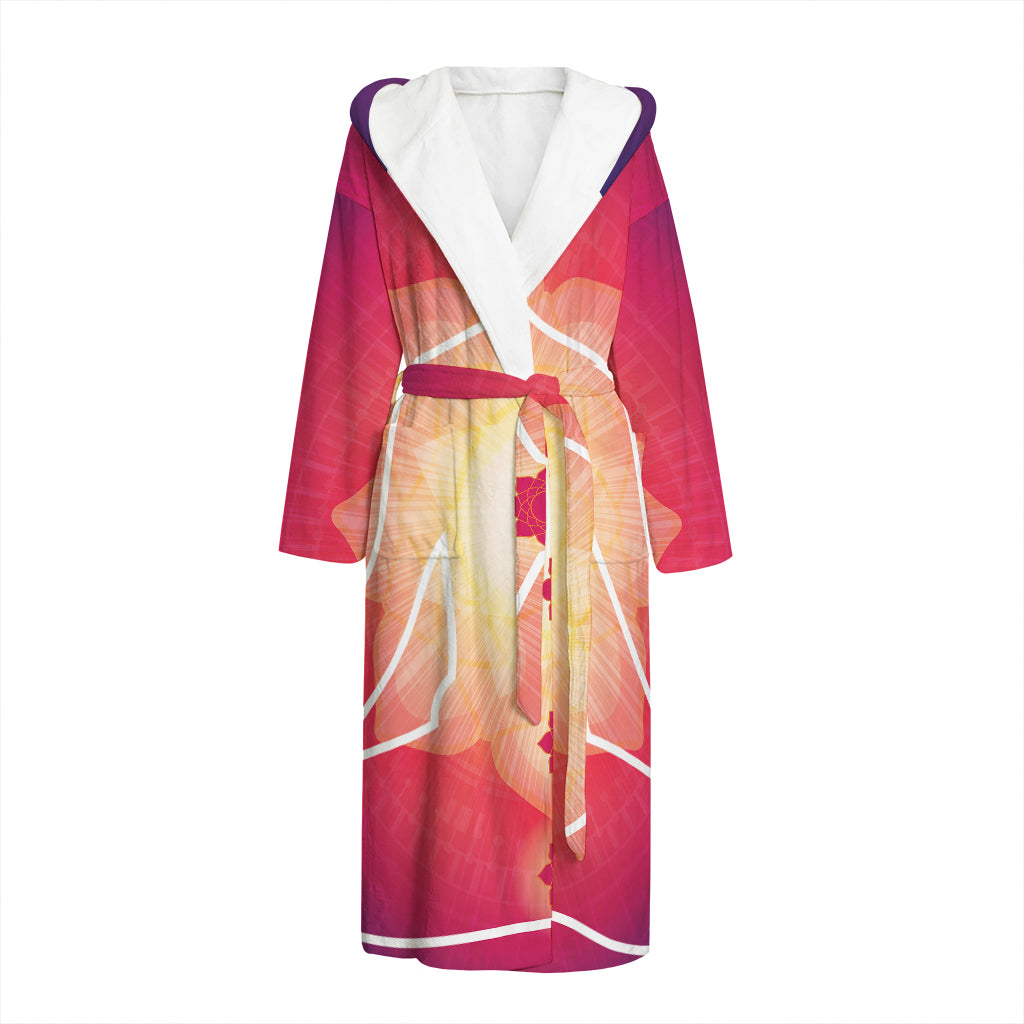 Mandala Chakras Aura Print Hooded Bathrobe