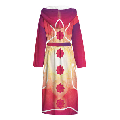 Mandala Chakras Aura Print Hooded Bathrobe
