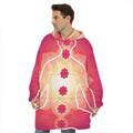 Mandala Chakras Aura Print Hoodie Blanket