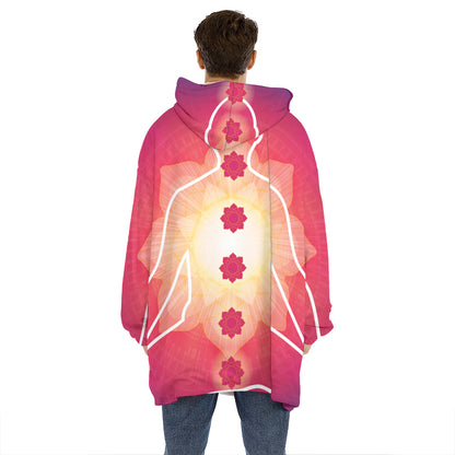 Mandala Chakras Aura Print Hoodie Blanket
