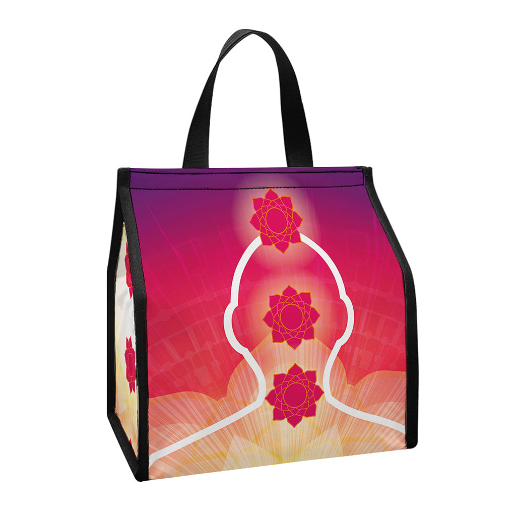 Mandala Chakras Aura Print Insulated Lunch Tote