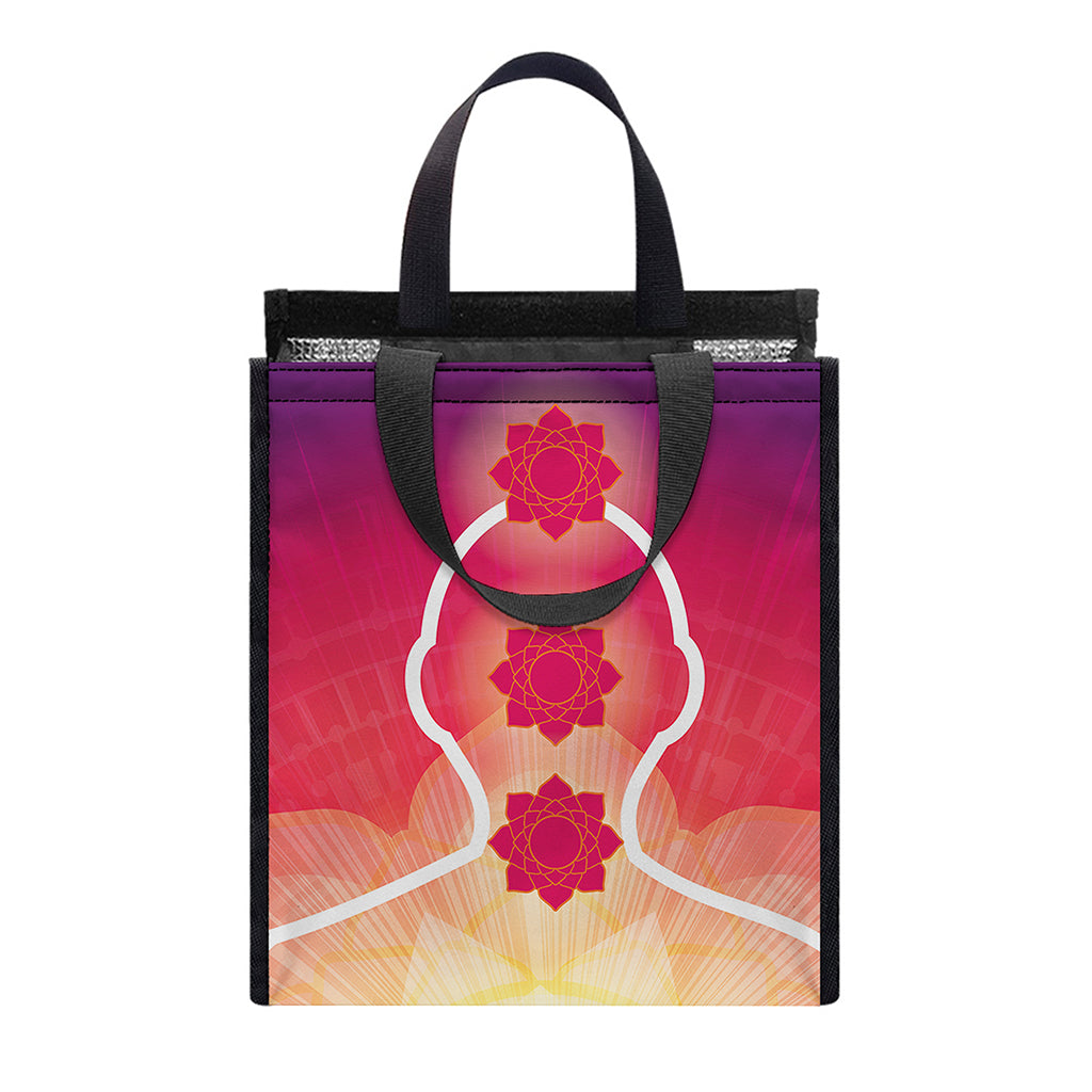 Mandala Chakras Aura Print Insulated Lunch Tote