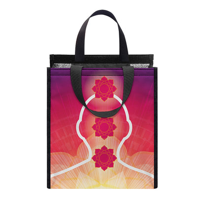 Mandala Chakras Aura Print Insulated Lunch Tote