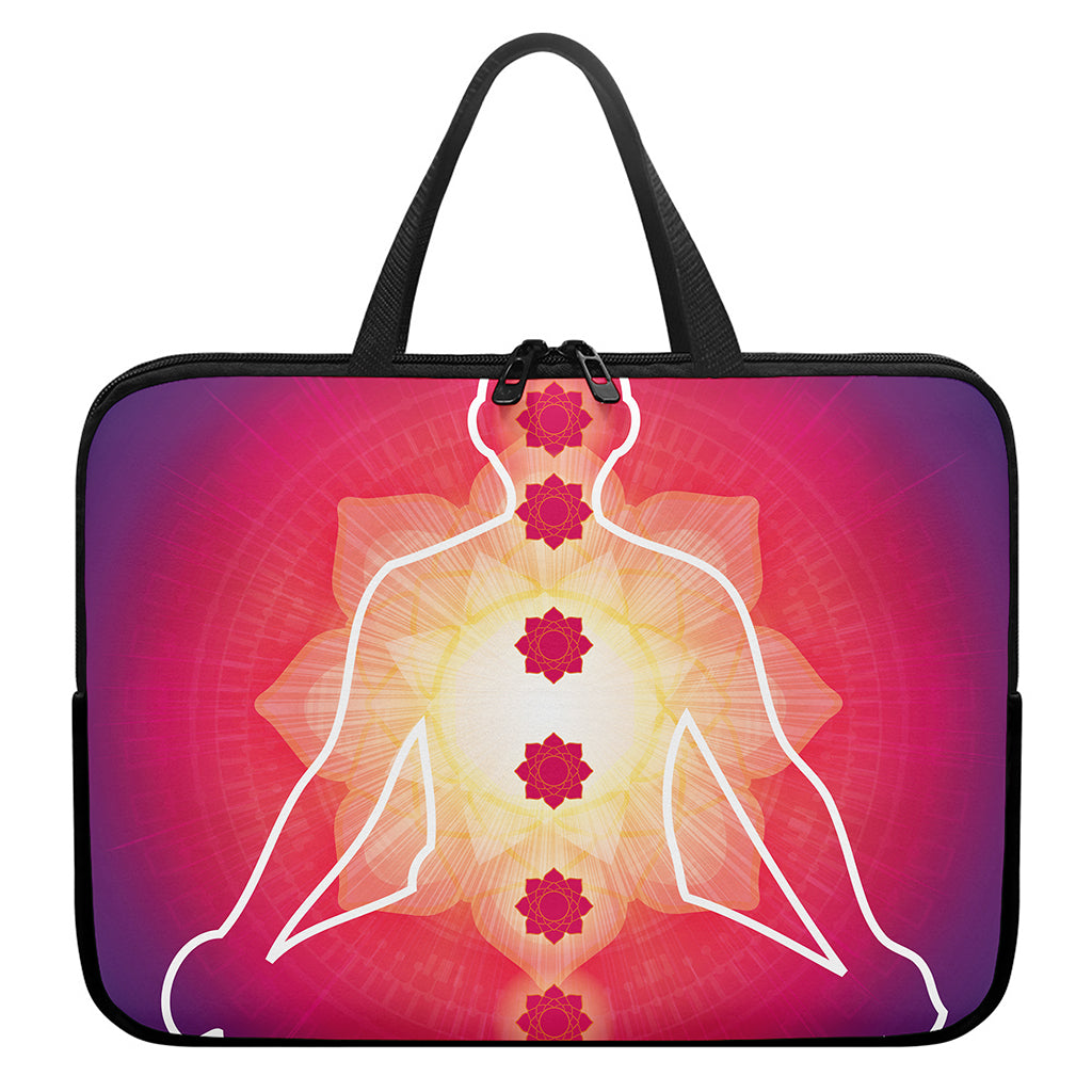 Mandala Chakras Aura Print Laptop Sleeve With Handle