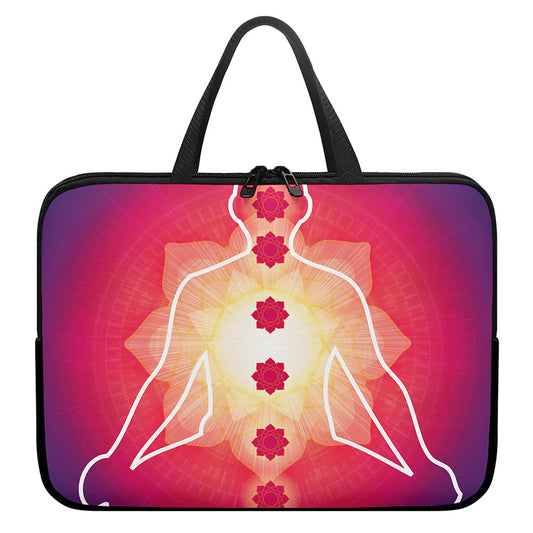 Mandala Chakras Aura Print Laptop Sleeve With Handle