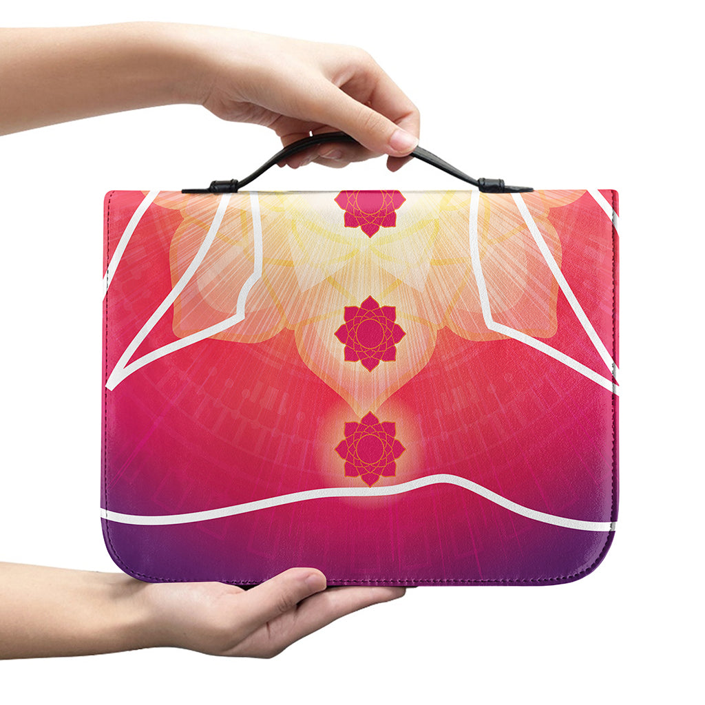 Mandala Chakras Aura Print Leather Bible Cover