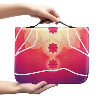 Mandala Chakras Aura Print Leather Bible Cover