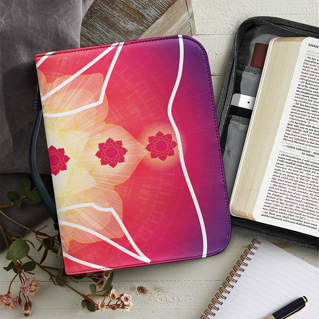 Mandala Chakras Aura Print Leather Bible Cover