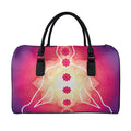 Mandala Chakras Aura Print Leather Duffel Bag