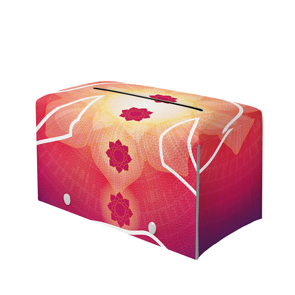 Mandala Chakras Aura Print Leather Tissue Box Cover