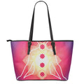 Mandala Chakras Aura Print Leather Tote Bag With Zipper